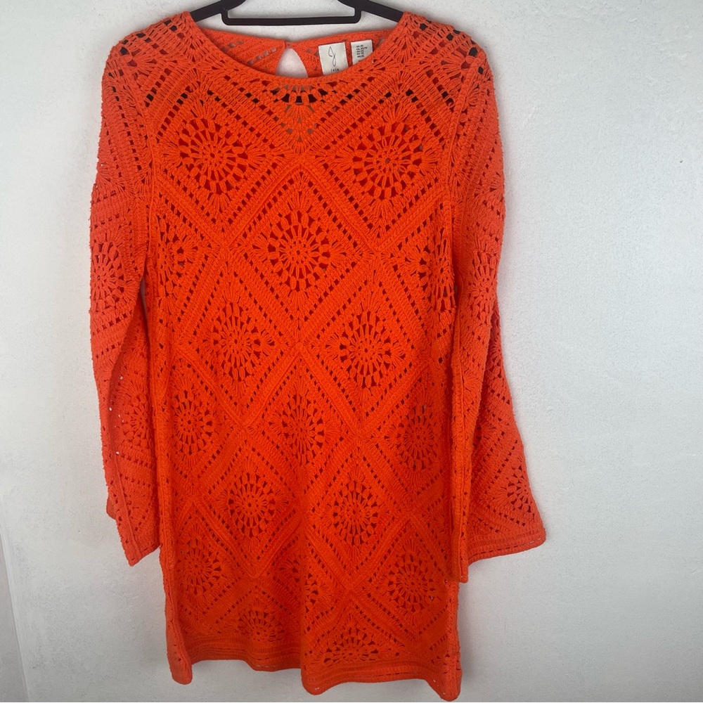 Joie Bright Orange Crochet Dress
